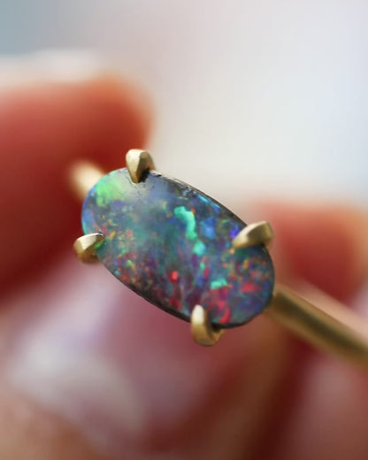 Prong Ring - Boulder Opal -
