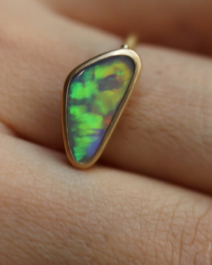 Collet Ring - Crystal Black Opal -