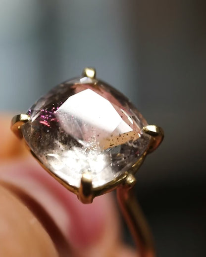 Prong Ring - Pink Fire Quartz -