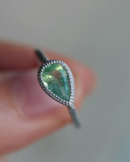 Milgrain Ring - Paraiaba Tourmaline -