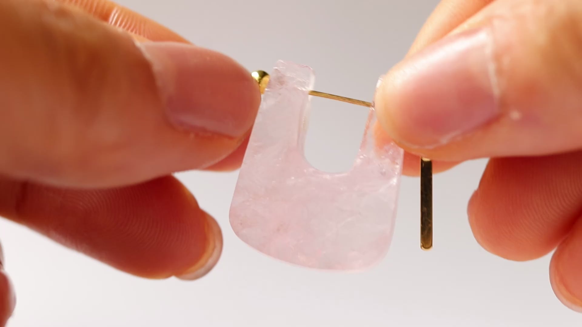 Rock Pierced Earring - Rose Quartz - – MONAKA jewellery