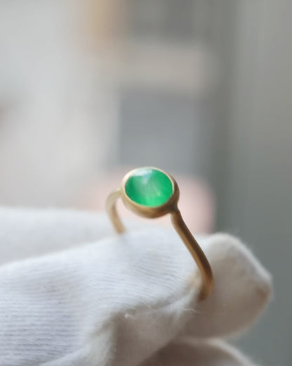 Collet Ring - Emerald (Bicolor)-