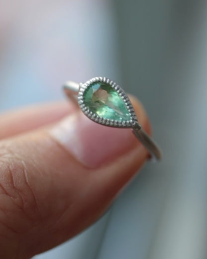 Milgrain Ring - Paraiaba Tourmaline -