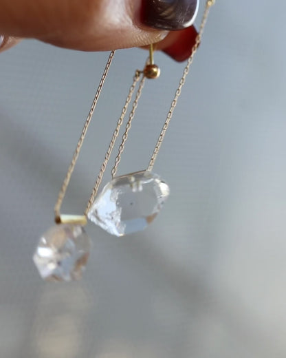 Pipe Pierced Earring - Diamond Quartz -