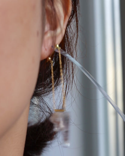 Pipe Pierced Earring - Phantom Quartz -