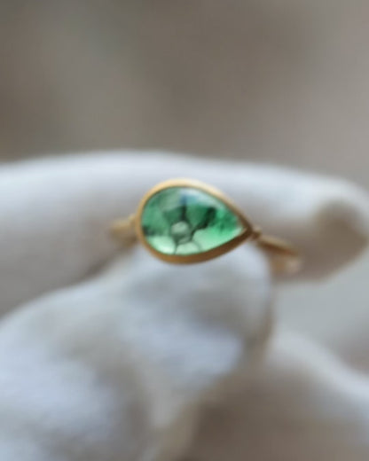 Collet Ring - Trapiche Emerald -