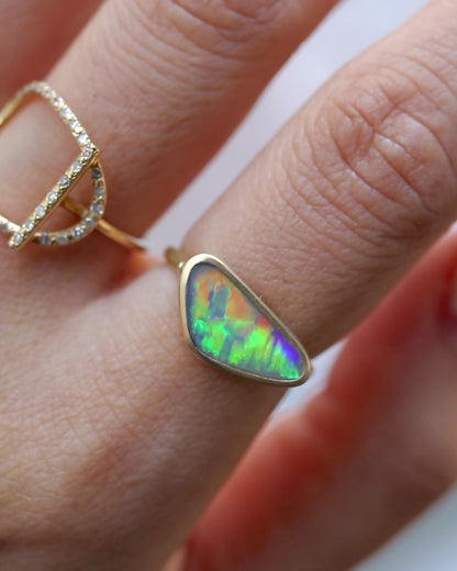 Collet Ring - Crystal Black Opal -