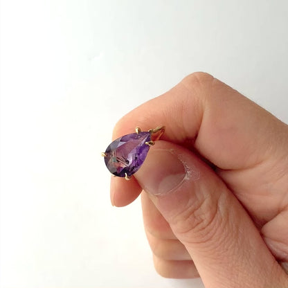 扁平戒指 - 紫水晶 -