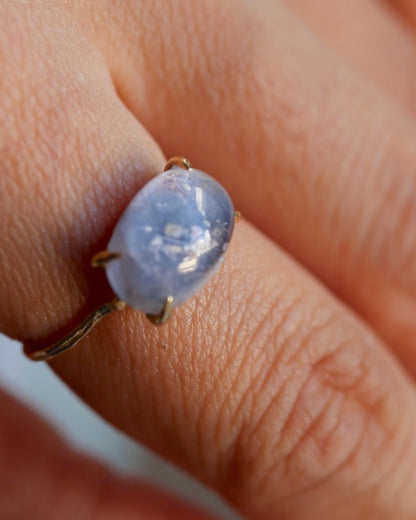 Flat Ring - Dumortierite in Quartz -