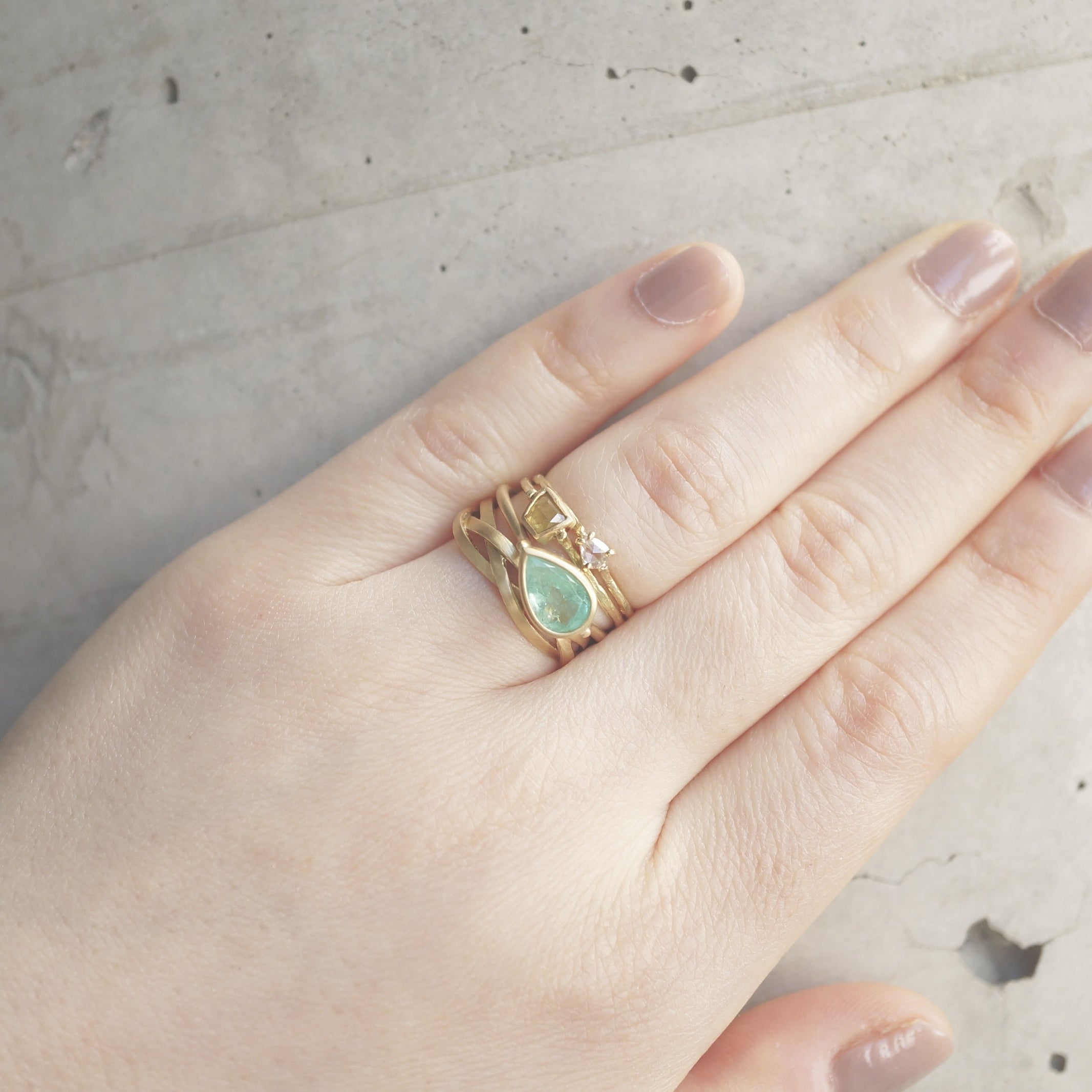 String Ring Wide - K18YG -