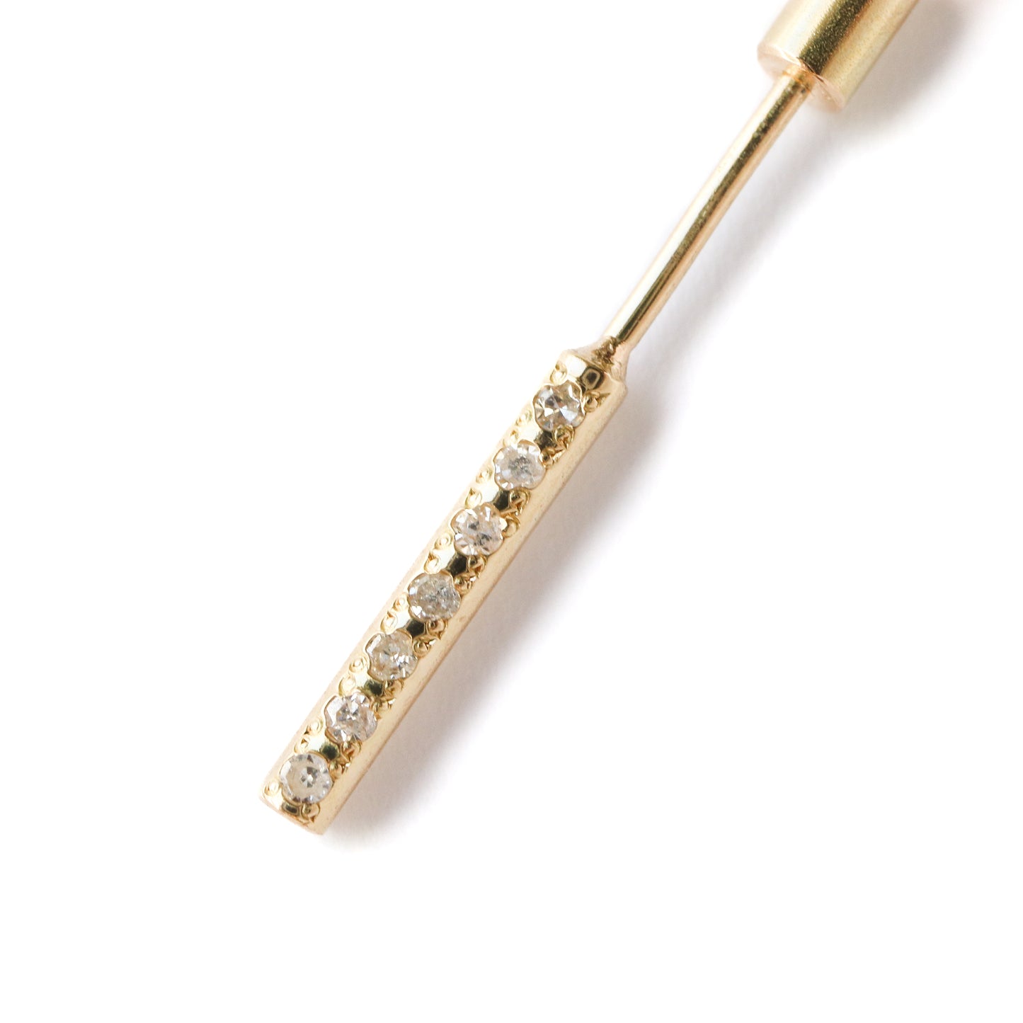 Baton Pieced Earrings - Diamond -
