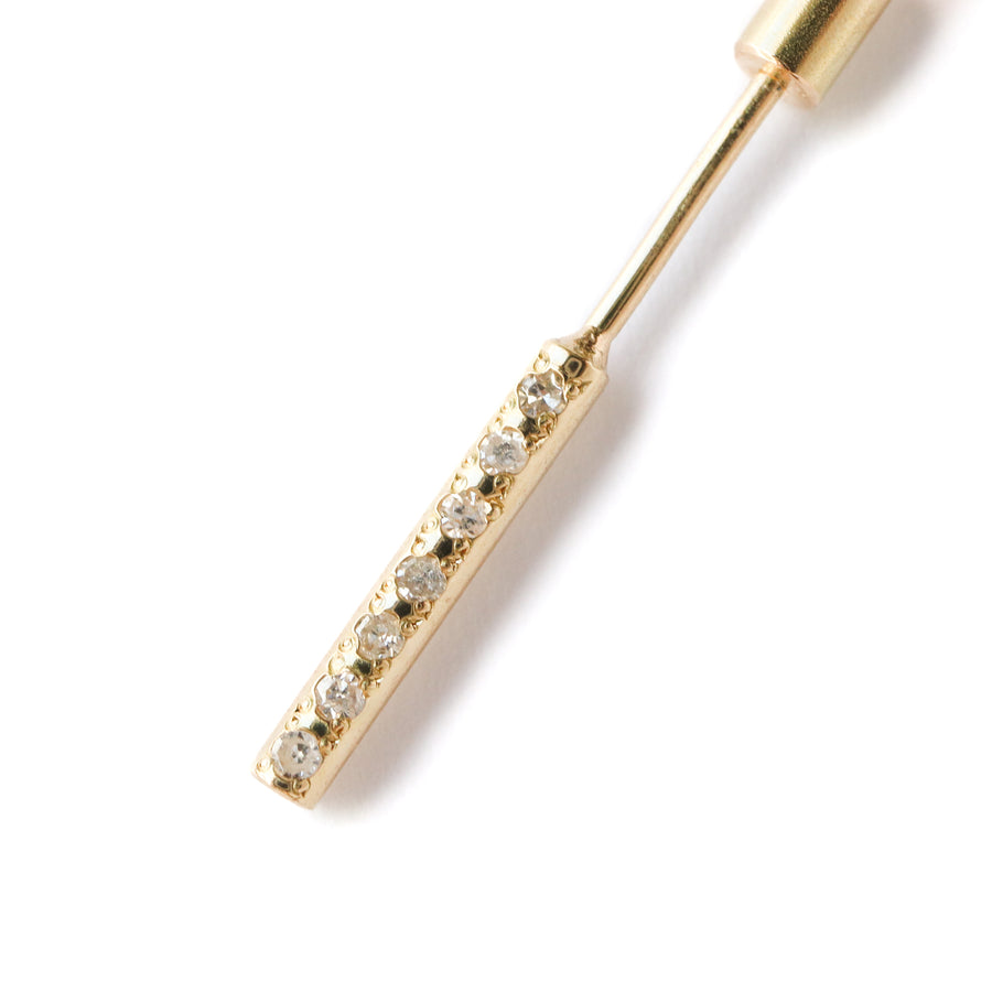 Baton Pieced Earring - Diamond -