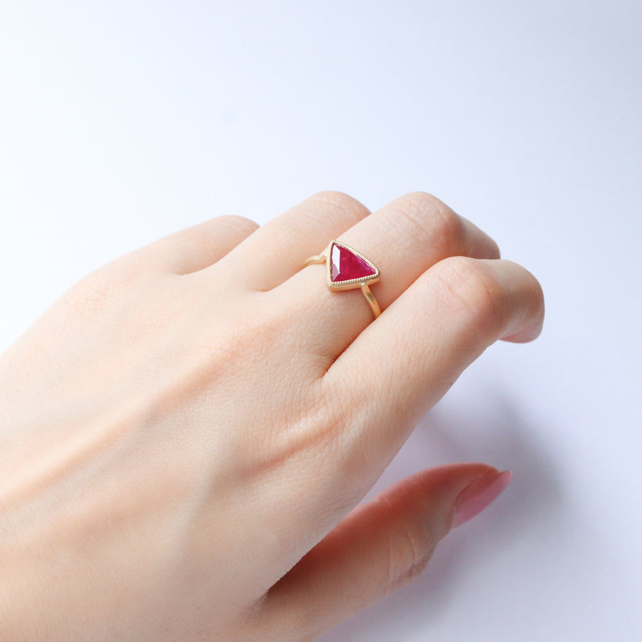 Milgrain Ring - Ruby -