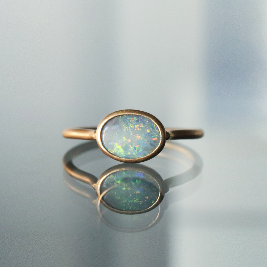 Collet Ring  - Boulder Opal -