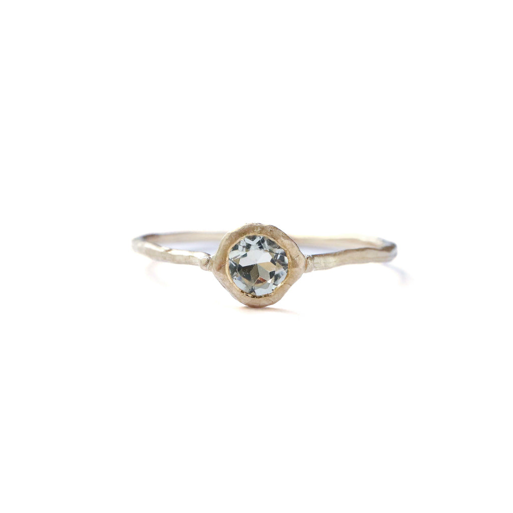 Rough Collet Ring - Aquamarine -