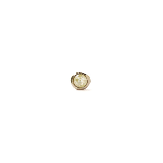 Rough Collet Mini Pierced Earrings - Natural Yellow Diamond -