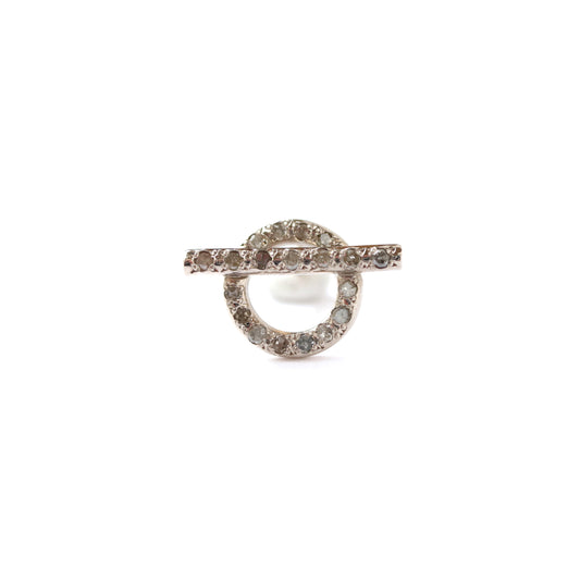 Mantel Pierced Earrings /K18YGWG - Full Diamond -