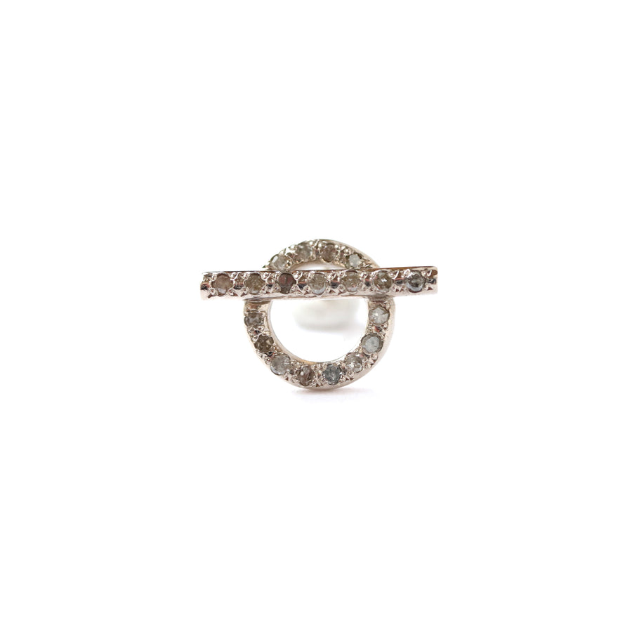 Mantel Pierced Earring /K18YGWG - Full Diamond -