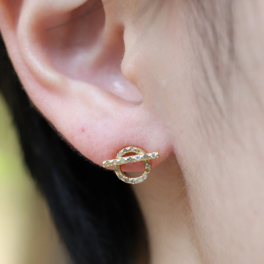Mantel Pierced Earring  - Full Diamond -