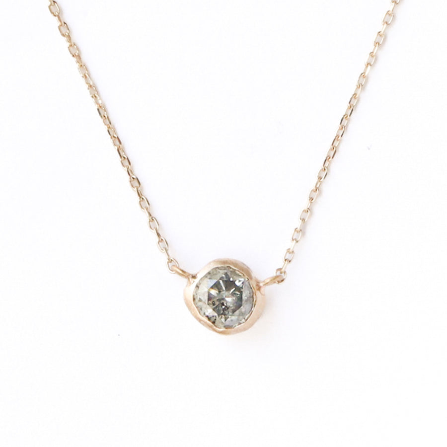 Rough collet Necklace - Natural Diamond -