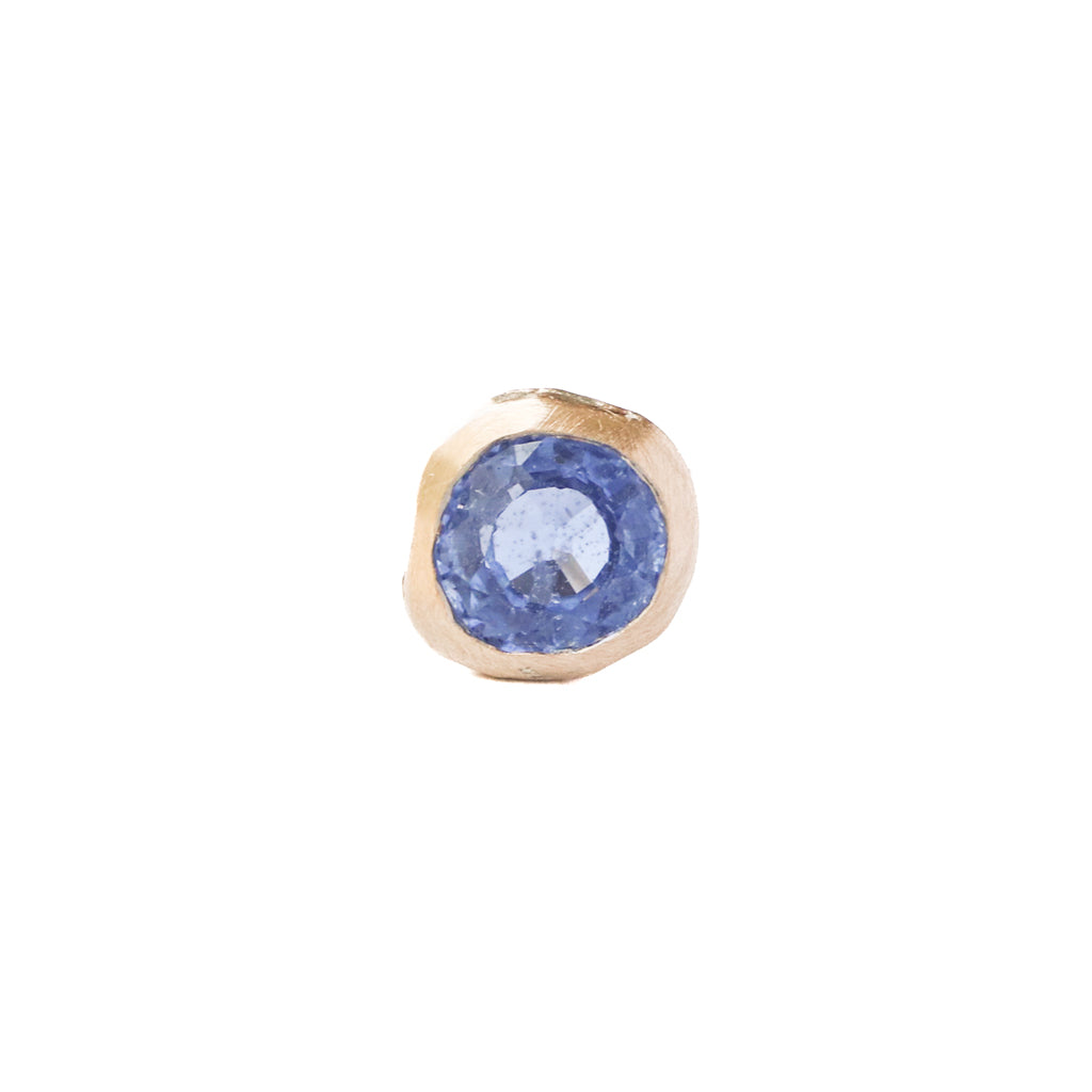 Rough collet Pierced Earring - Tanzanite -