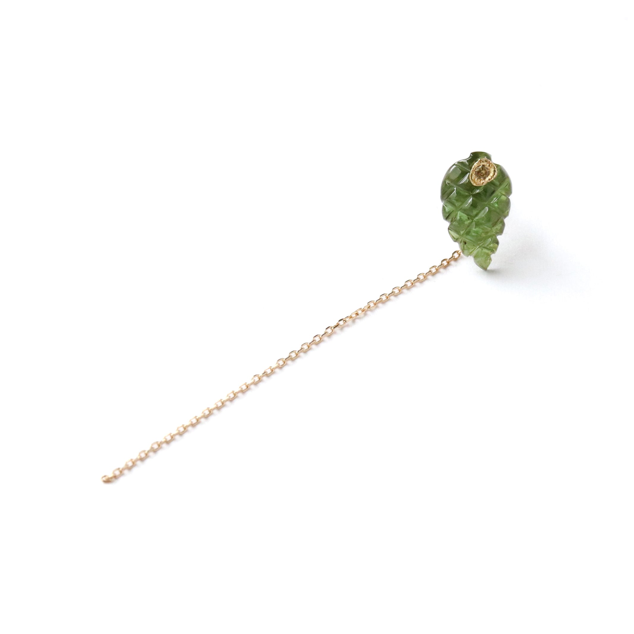Flat Pierced Earring - Tourmaline -