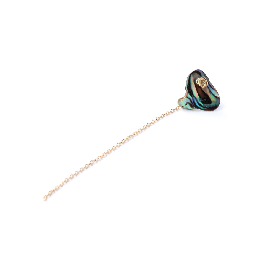 Flat Pierced Earring - Paua shell -