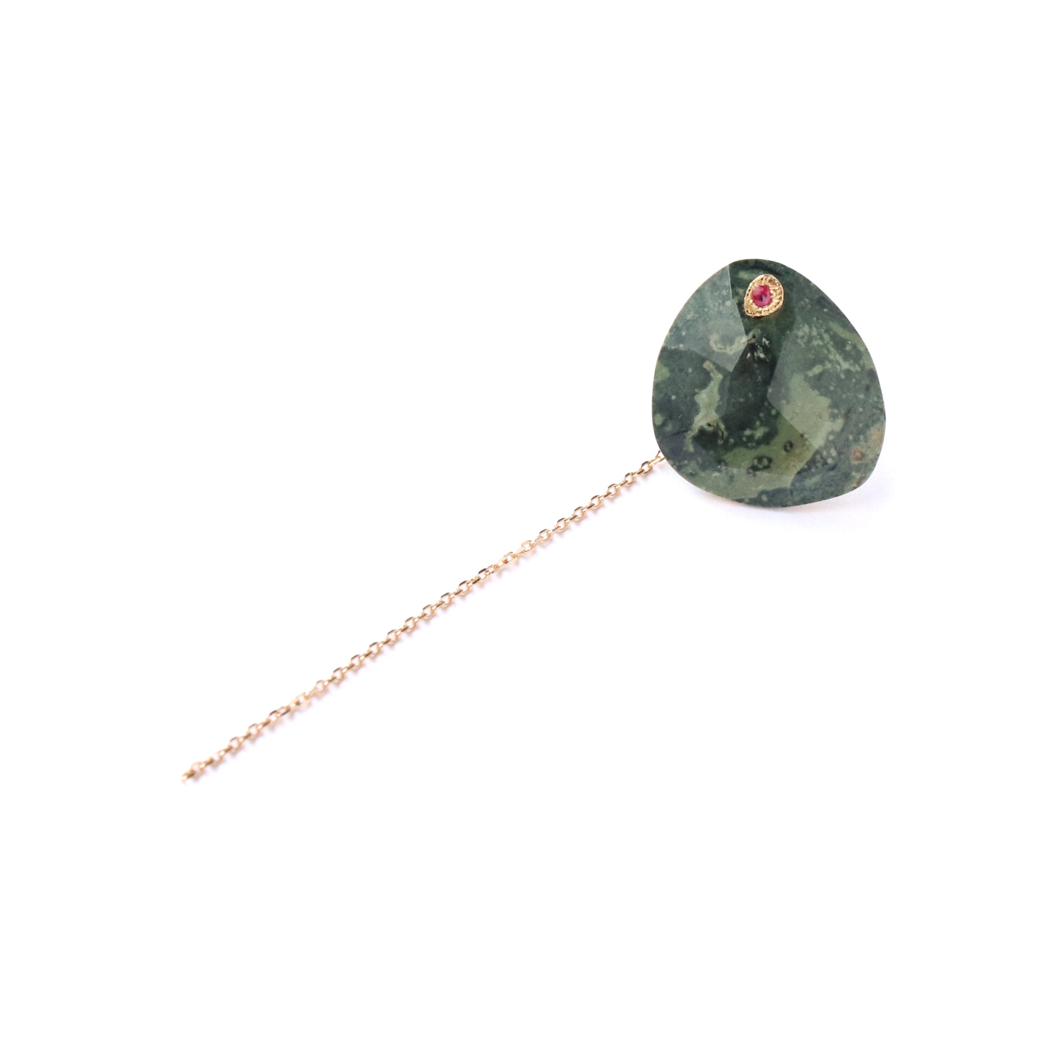 Flat Pierced Earring - Jasper-