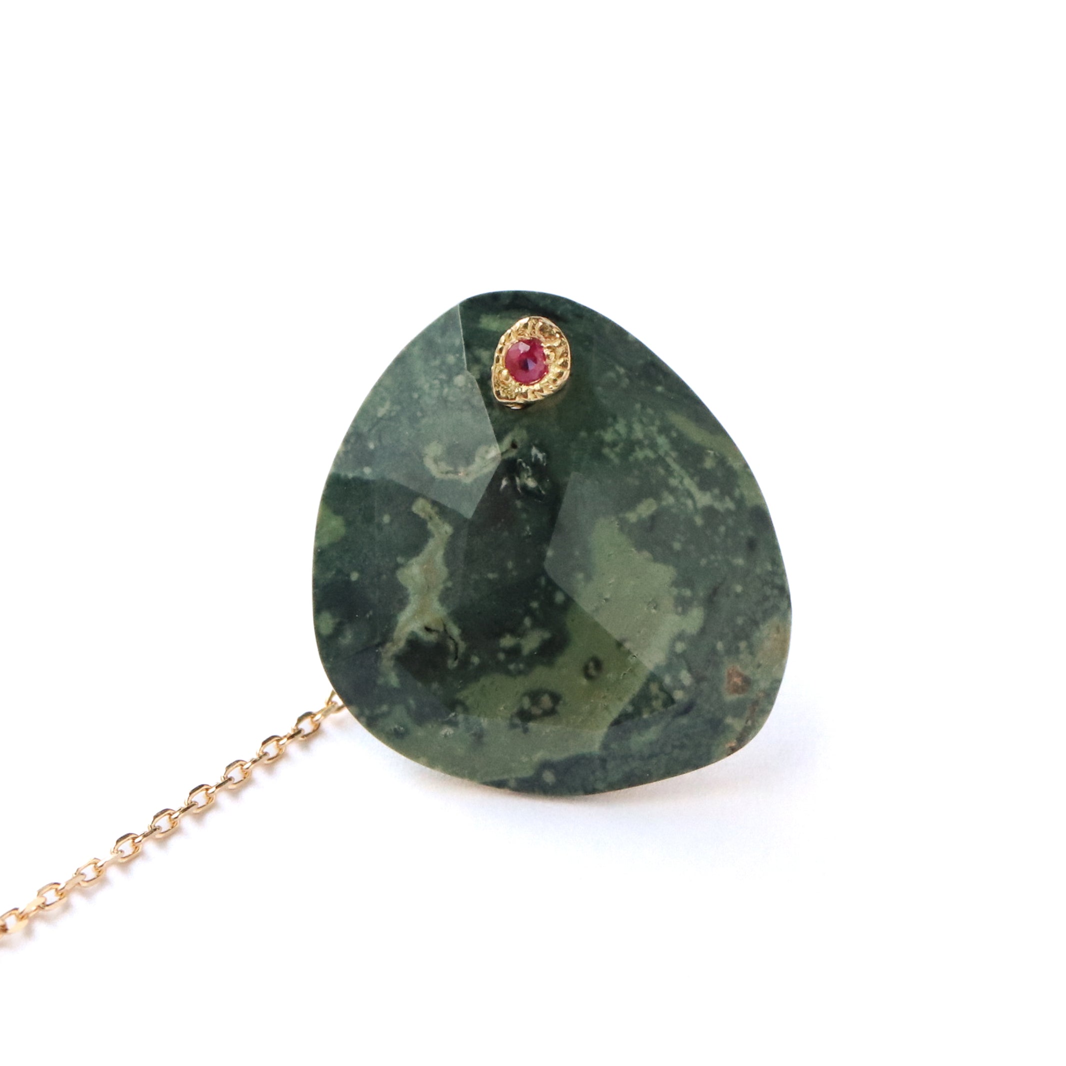 Flat Pierced Earring - Jasper-
