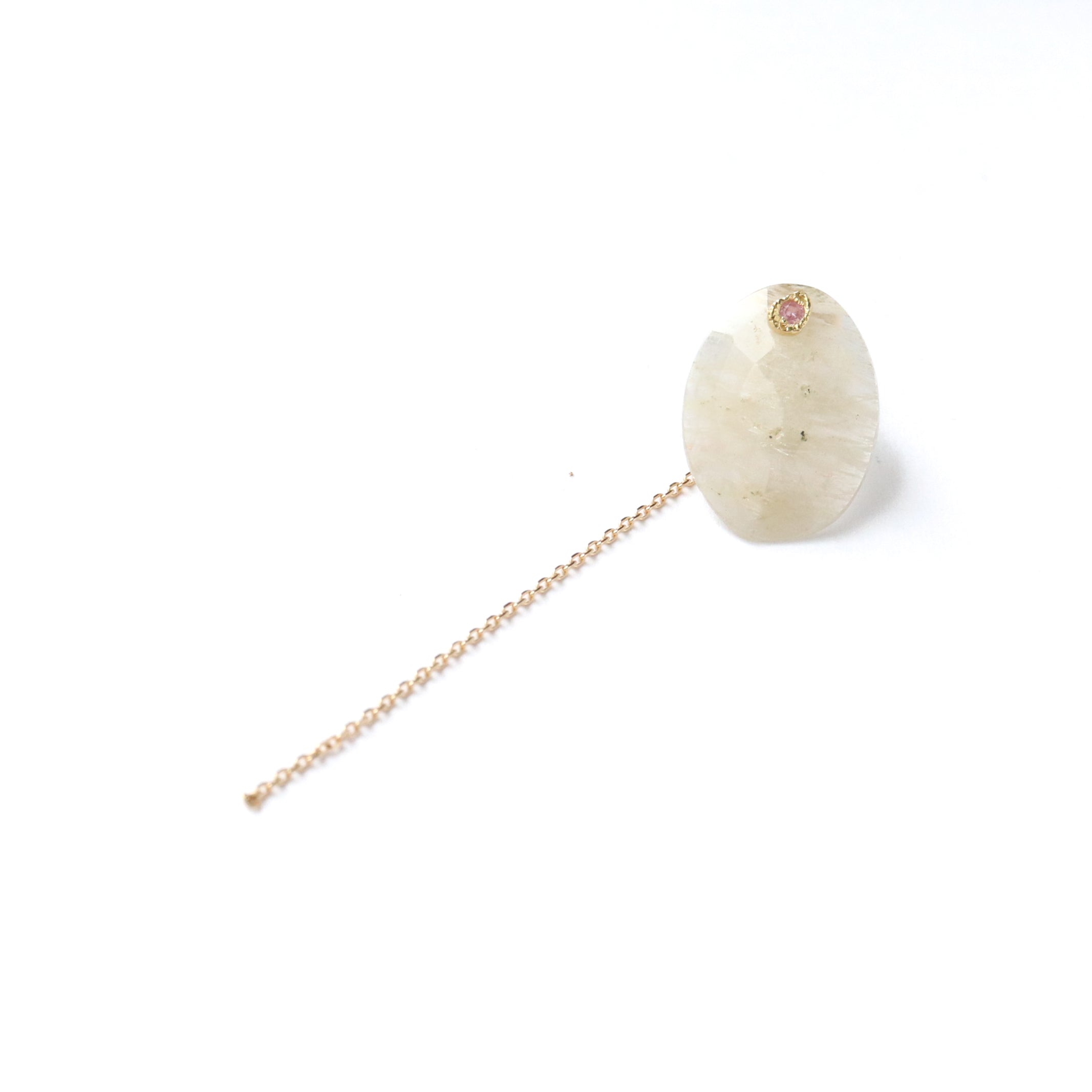 Flat Pierced Earring - Feldspar -