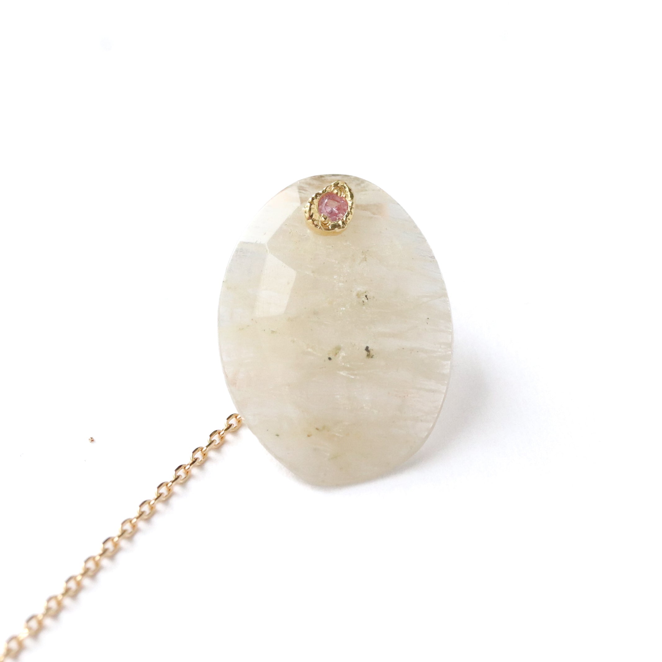 Flat Pierced Earring - Feldspar -