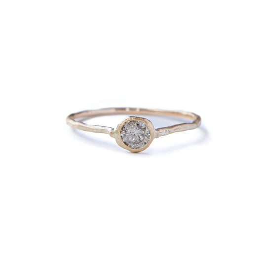 Rough Collet Ring - Natural Diamond -
