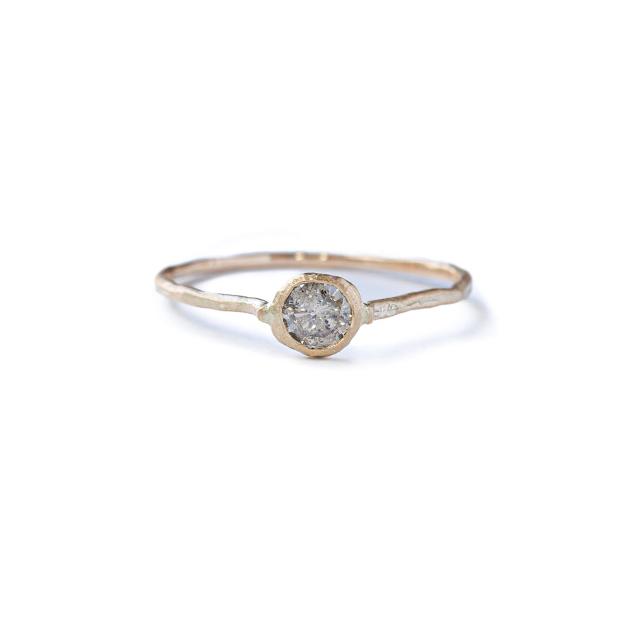 Rough Collet Ring - Natural Diamond -