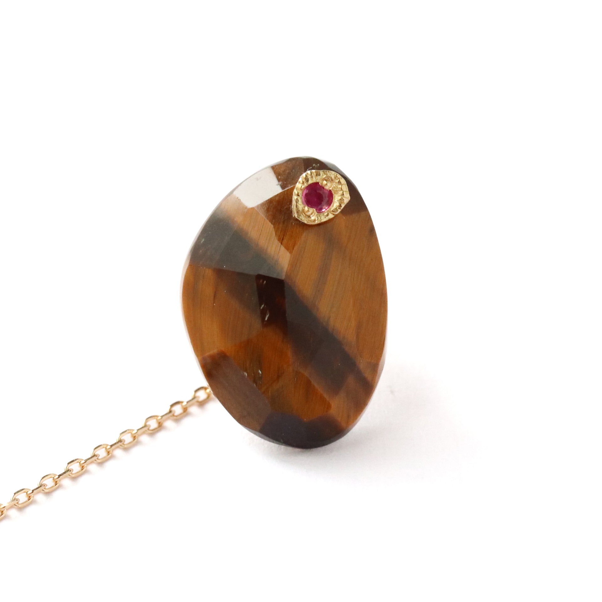 Flat Pierced Earring - Tiger 