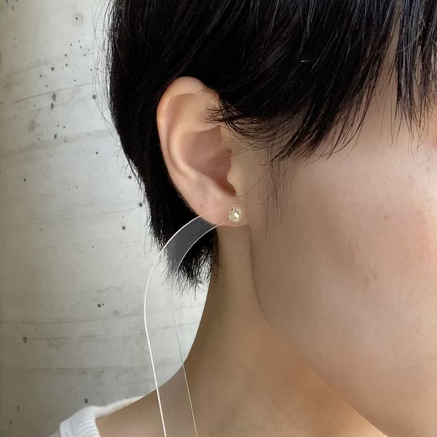 Prong Pierced Earring - Natural Yellow Diamond -