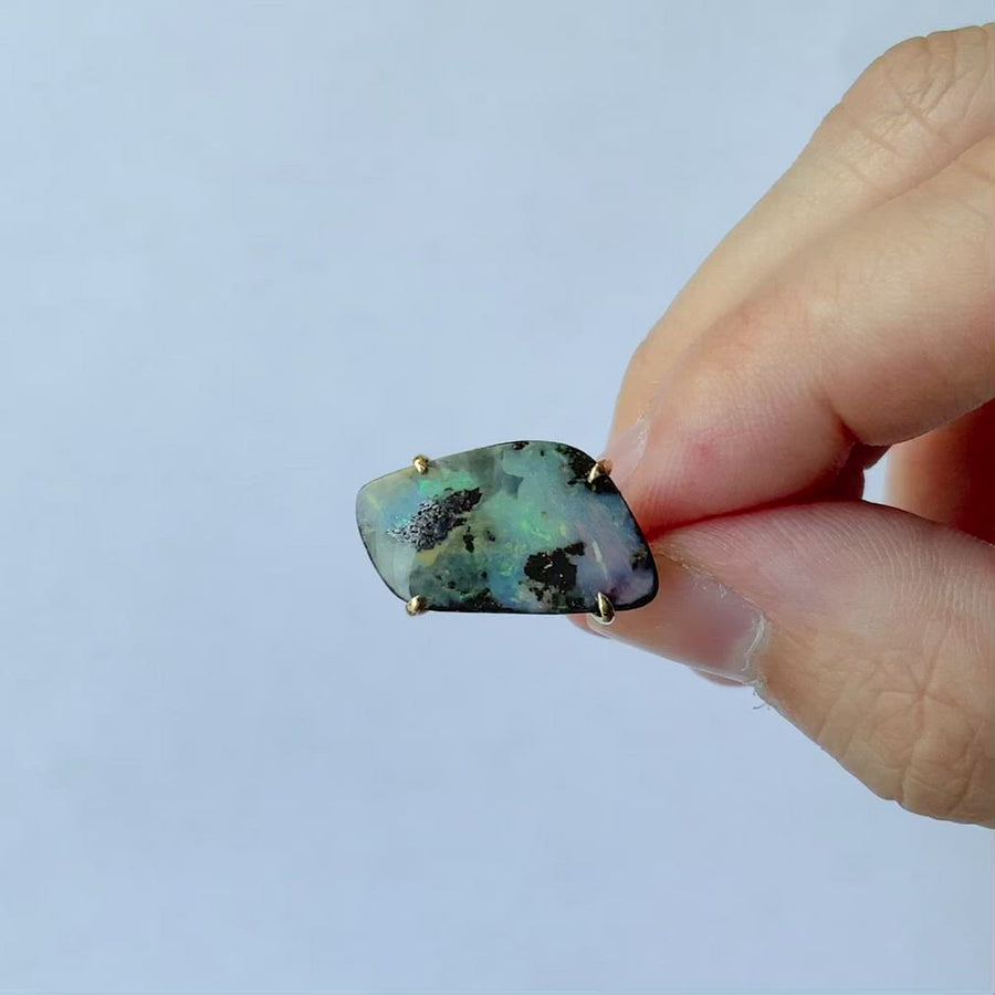 Flat Ring - Boulder Opal -