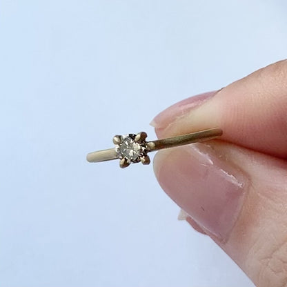 爪形戒指 - 棕色钻石 -