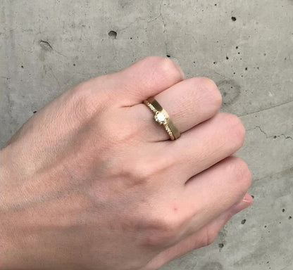 爪形戒指 - 旧切钻石浅黄色 -