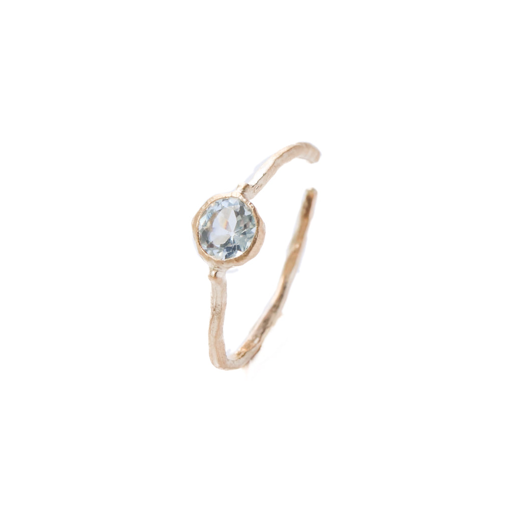 Rough Collet Ear Cuff - Aquamarine -