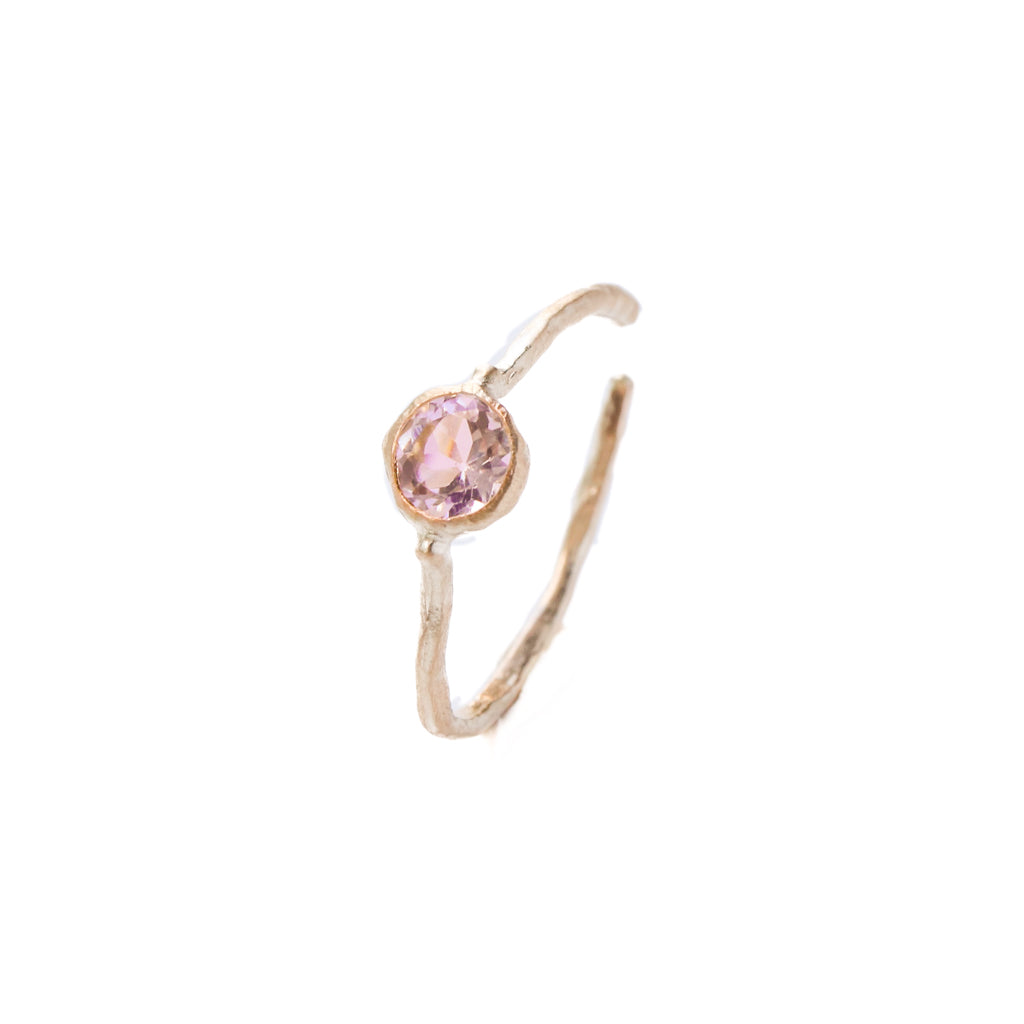 Rough Collet Ear Cuff - Pink Tourmaline -