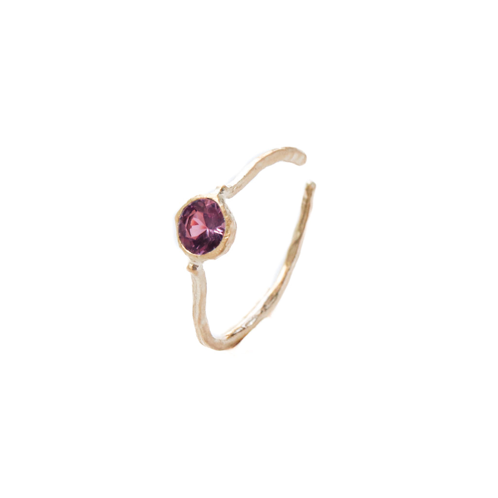 Rough Collet Ear Cuff - Rhodolite Garnet -