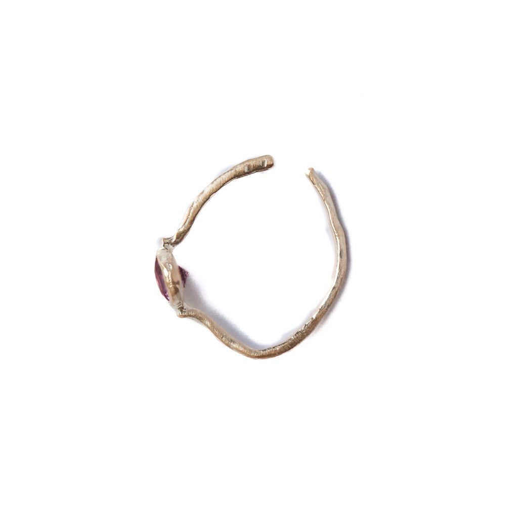 Rough Collet Ear Cuff - Rhodolite Garnet -