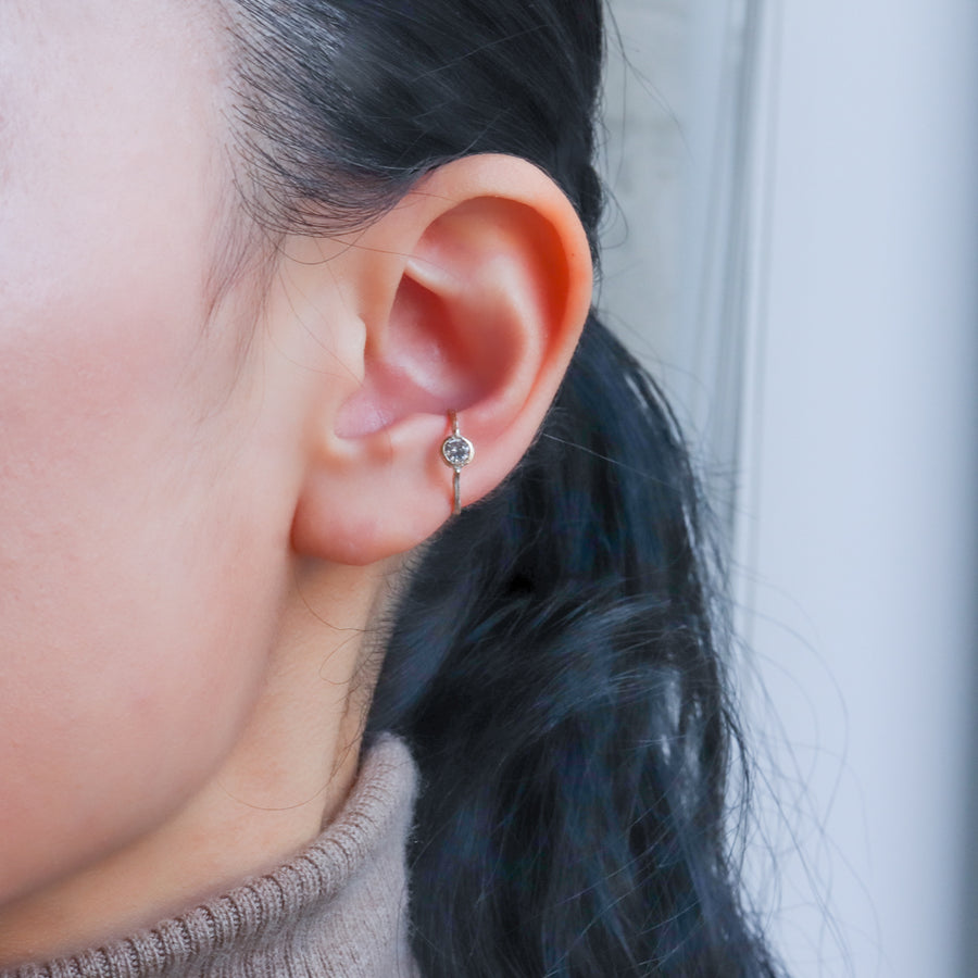 Rough Collet Ear Cuff - Natural Diamond -