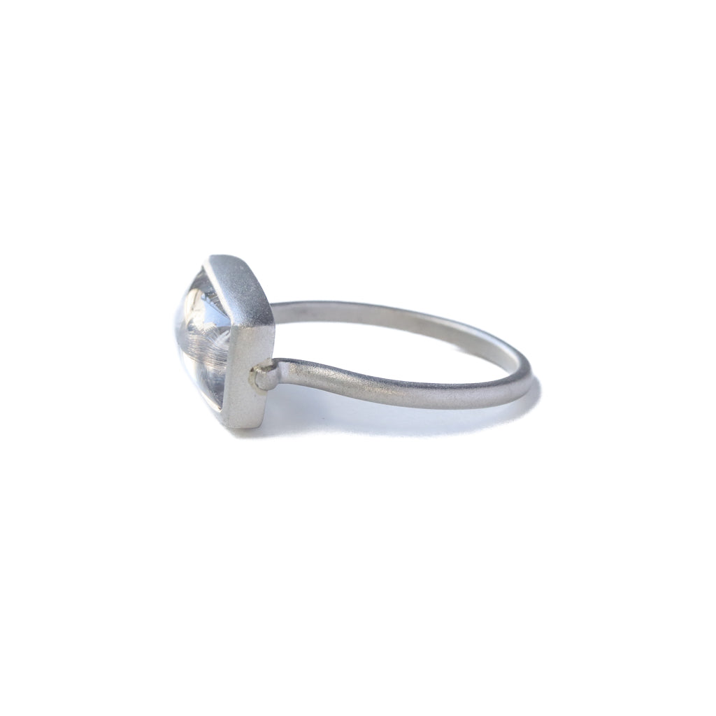 Collet Ring - Platinum Rutilated Quartz -