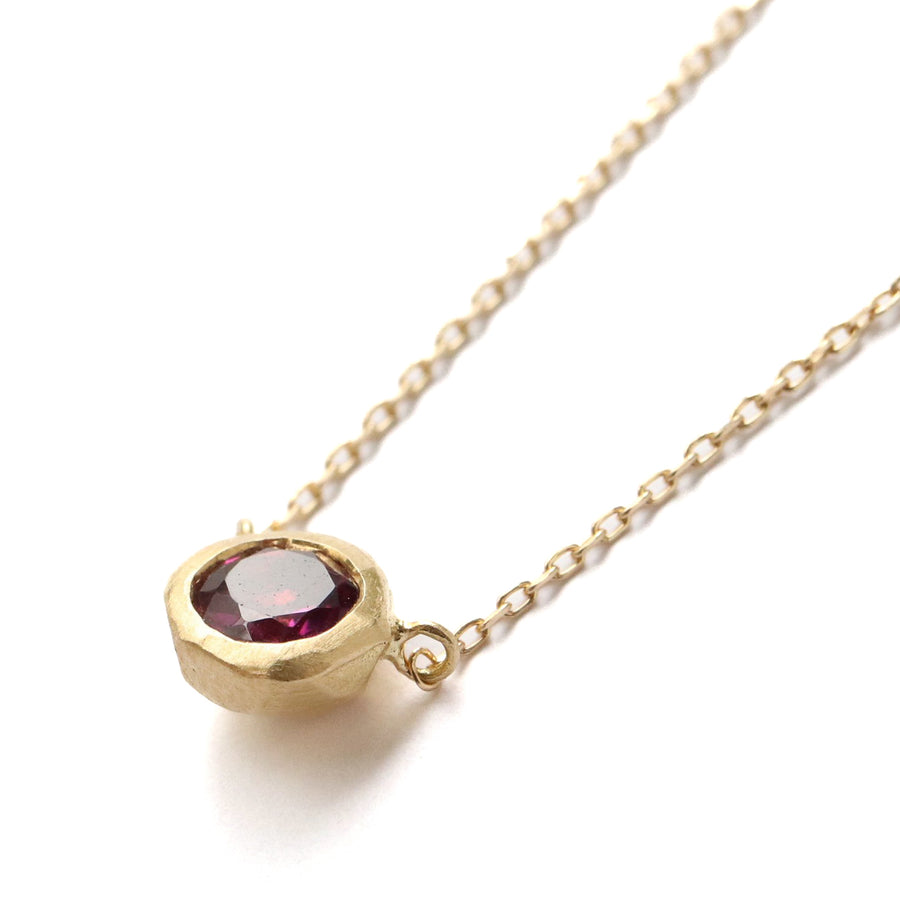 Rough collet Necklace  - Rhodolite Garnet -