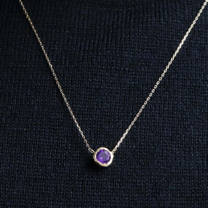 粗夹头项链 - 紫水晶 -