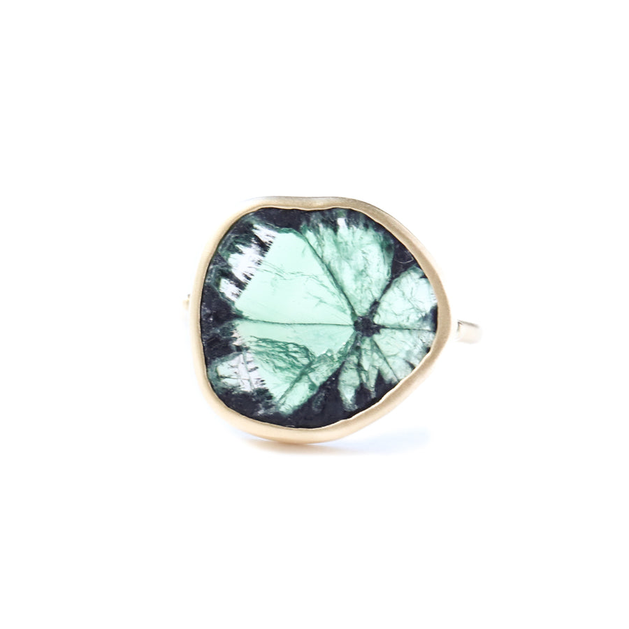 Collet Ring - Trapiche Emerald -
