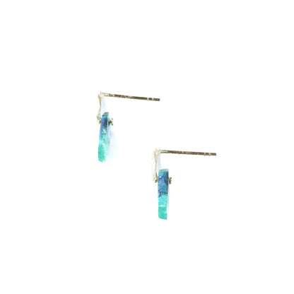 Hibiki Stone Pierced Earrings - Trapiche Emerald -