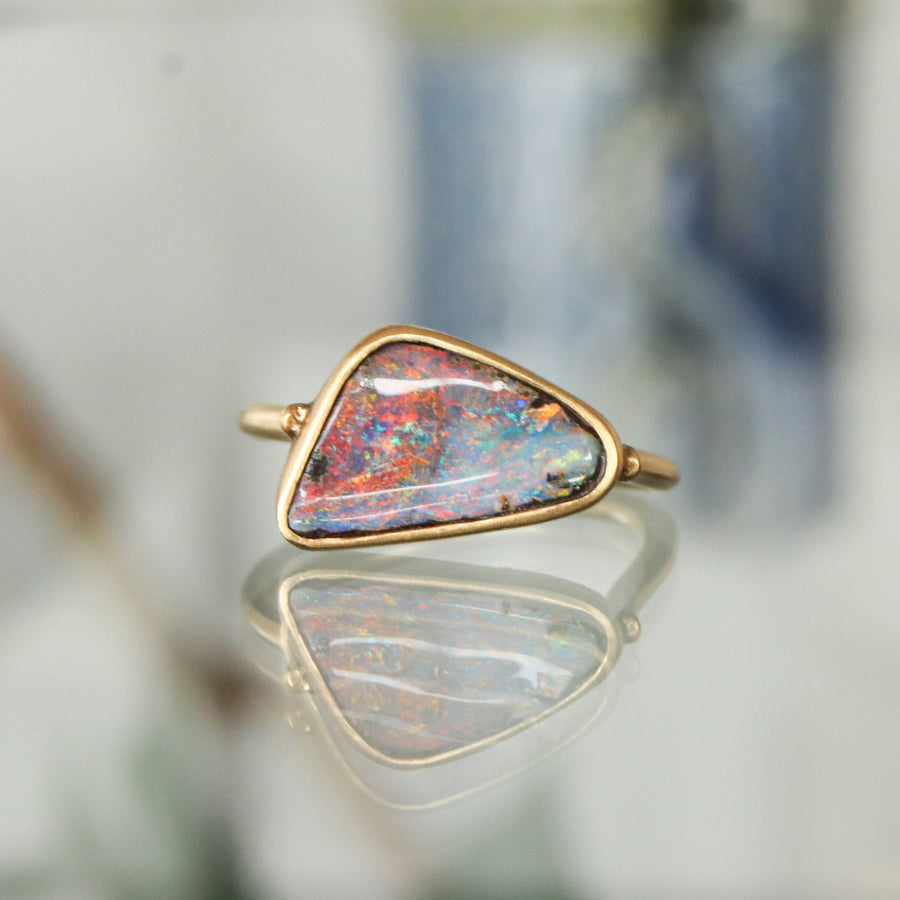 Collet Ring - Boulder Opal -