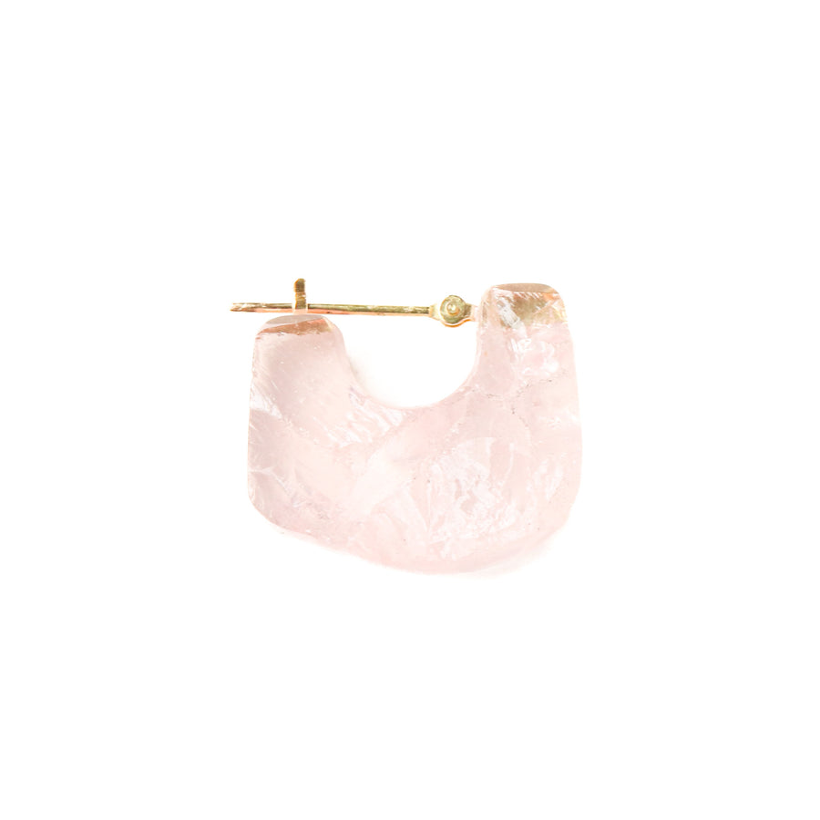Rock Pierced Earring - Rose Quartz -